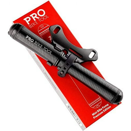 pro bike tool mini bike pump premium edition - fits presta & schrader valves
