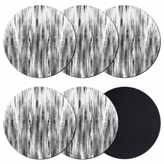 Black Grey Vintage Coasters Set of 6, Absorbent Coasters for Drinks, Retro Abstract Art Coaster for Desk Coffee Table Protection, Home Decor House Warming Gifts 4"