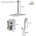 thumbnail image 5 of Boyel Living Shower System 12 inches Ceiling Mount 2-Functions Shower Faucet Set with Handheld Shower,Brushed Nickel, 5 of 10