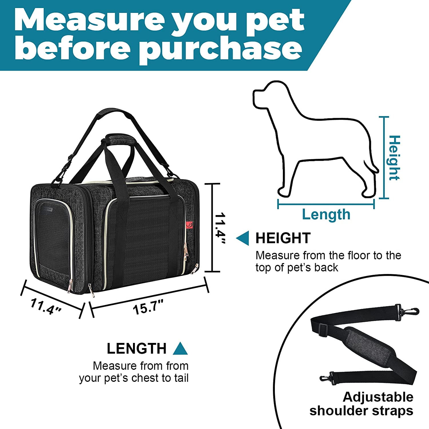 Cat Carrier Portable Pet Carrier 24X17X17 for Car Traveling with Warm  Blanket Foldable Bowl and Washable Pad for 2 Cats & Small Medium Dogs -  China Pet Dog Car Carrier Seat Bag