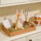thumbnail image 4 of Decoración de mesa de Pascua – Figurita de conejo de resina | Adorno decorativo para conejitos adorables, detalles, resistente al agua, acento versátil | Blanco | 6,5x14,5cm, 4 of 7