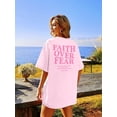 thumbnail image 4 of MOUSYA Faith Over Fear T-shirt Women Oversized Christian Religious Sayings Tees Drop Shoulder Tee Tops, 4 of 6