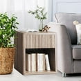 thumbnail image 7 of Yeshouse Fluted Nightstand Set of 2, Large Modern Wide Bedside Stand with Drawer Storage, Wood Night Stand Mid Century Modern for Bedroom Living Room Sofa Office, 7 of 7