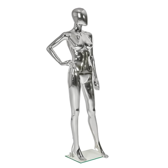 70 in Silvery Female Mannequin Dress Form Display - Manikin Torso Stand Realistic Full Body Mannequin for Retail Clothing Shops