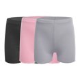 thumbnail image 3 of Manyakai Kids Girls 3 Pack Ice Silk Shorts Dance Bike Shorts Gymnastics Yoga Athletic Bottom Safety Black&Gray&Pink 150, 3 of 5