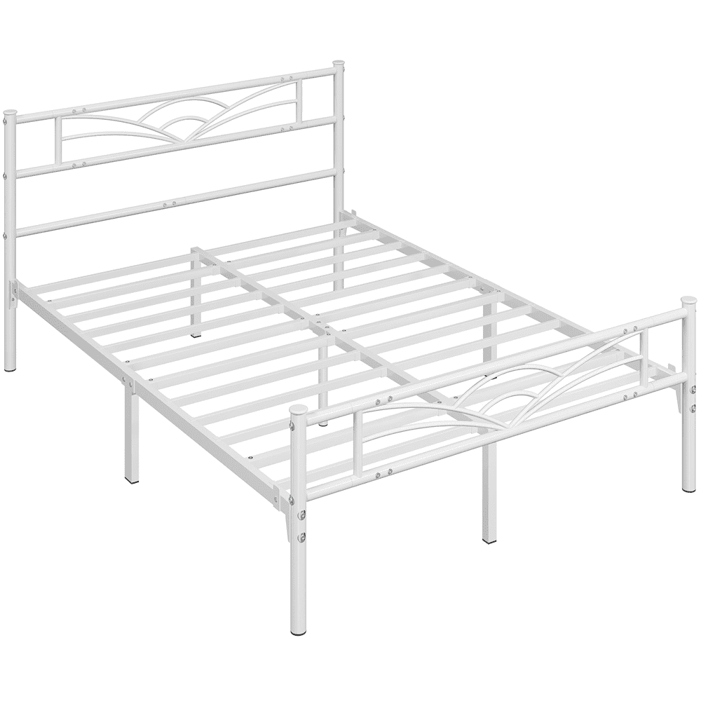 Renwick Skylar Cloud-Inspired Design Full Size Metal Platform Bed, White, Adult