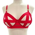 thumbnail image 2 of Victoria's Secret Luxe Unlined Balconet Strappy Banded Caged Bra Red Size 36D NWT, 2 of 6