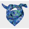 thumbnail image 3 of Bimba Blue Fish & Feather Animal Skin Pure Silk Printed Scarf Dupatta Head Neck Wrap Bandanas For Women 40 x 40 Inches, 3 of 6