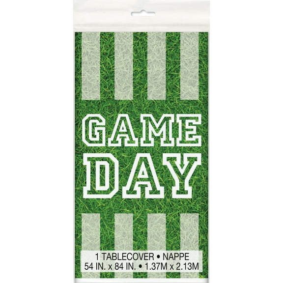 Game Day Football Plastic Party Tablecloth, 84 x 54in