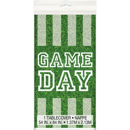 Football Party Table - (4 pack) Game Day Football Plastic Tablecloth, 84 x 54 in