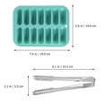 thumbnail image 3 of Bandeja de silicona para cubitos de hielo de 14 rejillas con tapa para hacer cubitos de hielo para uso doméstico (verde), 3 of 5