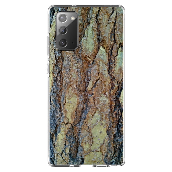 DistinctInk Clear Shockproof Hybrid Case for Galaxy Note 20 ULTRA (6.9" Screen) - TPU Bumper, Acrylic Back, Tempered Glass Screen Protector - Yosemite Redwood Bark