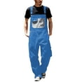 thumbnail image 3 of ZXLBBD Men's Denim Bib Overalls Mens Overalls Workwear with Adjustable Straps and Convenient Tool Pockets Casual Outdoor Loose Fit Daily Wear, 3 of 4