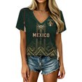thumbnail image 3 of 2026 New Mexico Soccer Jersey Adult, Mexican Jersey Soccer T-Shirt, Mexico National Team Pattern V-Neck Short Sleeve Athletic Casual Football Top for Adult, 3 of 6