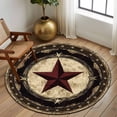 thumbnail image 3 of Vintage Farmhouse Round Area Rug 5 FT, Non Slip Bedroom Area Rug, Country Wesern Texas Star Retro Washable Circular Carpet Non-Shedding Floor Mat for Kitchen Dining Room Foyer Balcony Dorm, 3 of 9