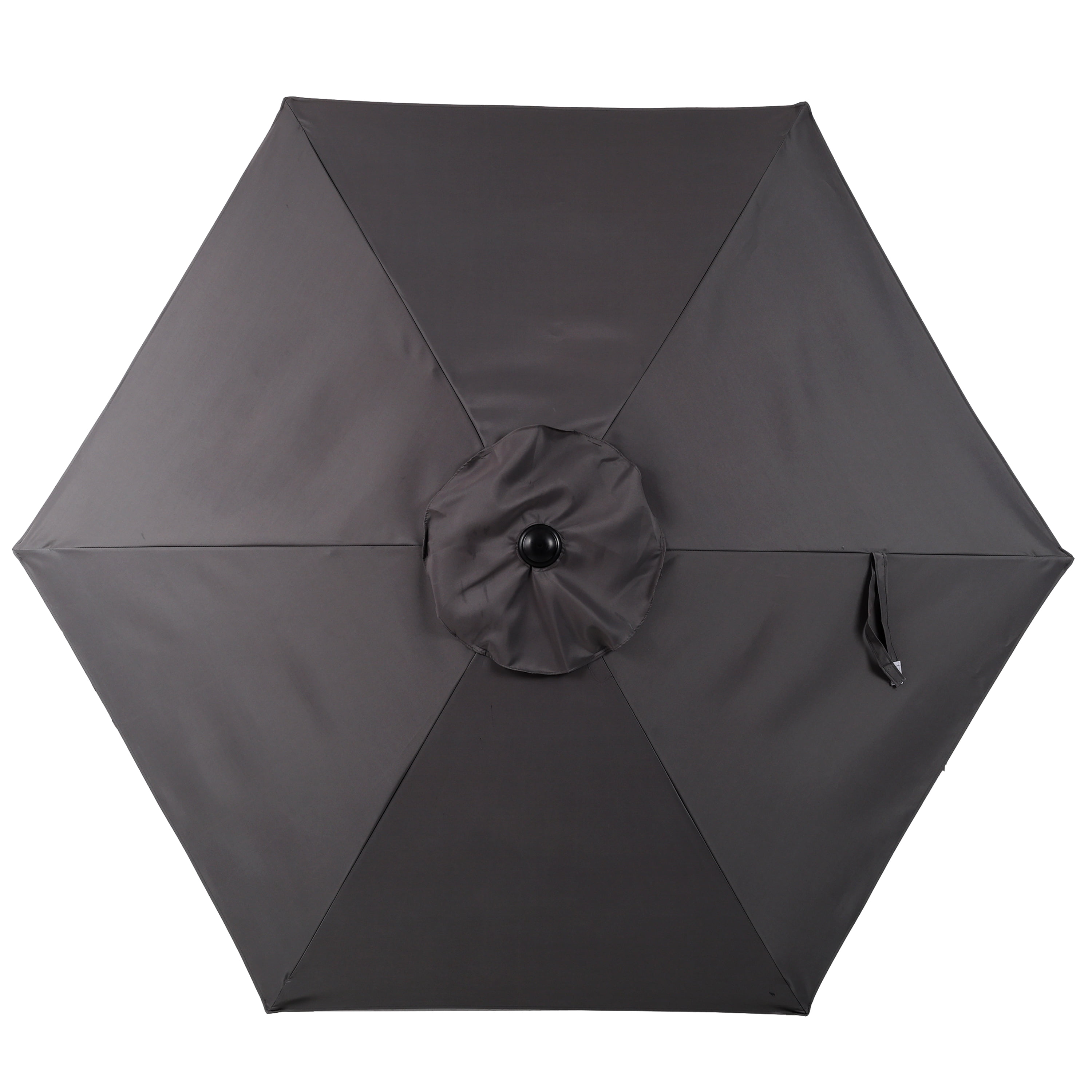 10FT Patio Umbrella, Outdoor Market Yard Umbrella, Sun Shade Umbrella with Push Button Tilt and Crank Mechanism for Garden, Deck, Pool and Backyard, Not Include Umbrella Base,Grey
