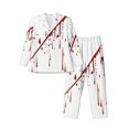 thumbnail image 1 of Balery Bloody Hand Pijama para Hombre de Dos Piezas con Manga Larga, Conjunto de Dormir y Descanso Suave con Bolsillos-XX-Large, 1 of 7