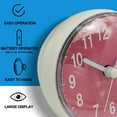 thumbnail image 5 of Mini suction cup wall clock bathroom anti-fog waterproof clock kitchen bathroom clockPink:;:;, 5 of 7