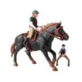 thumbnail image 2 of Milaget Figurine de Cheval avec Modèle de Cheval pour Garçon Fille Cadeaux de Fête 3+ Ans Noir Marron, 2 of 9