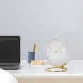 thumbnail image 2 of Reloj despertador de cuarzo moderno de 15 dB, silencioso, diseño sencillo, con luz nocturna y batería. blanco, 2 of 8