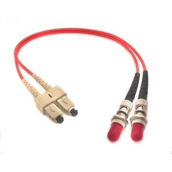 1ft Fiber Optic Adapter Cable SC (Male) to ST (Female) Multimode 62.5/125 Duplex