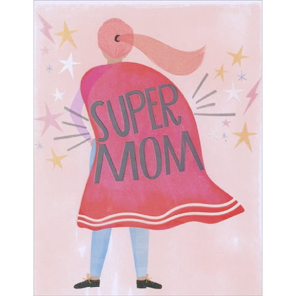Designer Greetings Super Mom in Red Cape Mother's Day Card