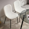 thumbnail image 2 of NORDICANA 4-Piece Tufted Boucl Dining Chair Solid Upholstered Back Side Chair with Steel Legs, Beige, 2 of 8
