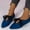 Dark Blue, variant on Hoshose Womens Plus-size Flat Casual Pointed Toe Shoes Lace Up Bow-tied Beanie Shoes Spring&Summer&fFall