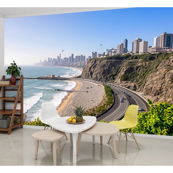 Wallpaper Miraflores Lima Peru Peel and Stick Wall Murals 69"H x 96"W Removable PVC Wall Paper Self-Adhesive Wall Paintings Art Decor for Bedroom Living Room