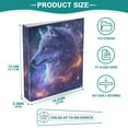 thumbnail image 5 of Wolf with Starry Sky Hardcover 3 Ring Binder 1.5 inch Round Rings with Interior Pockets Binders Organizer Office School 1 Pack, 5 of 9