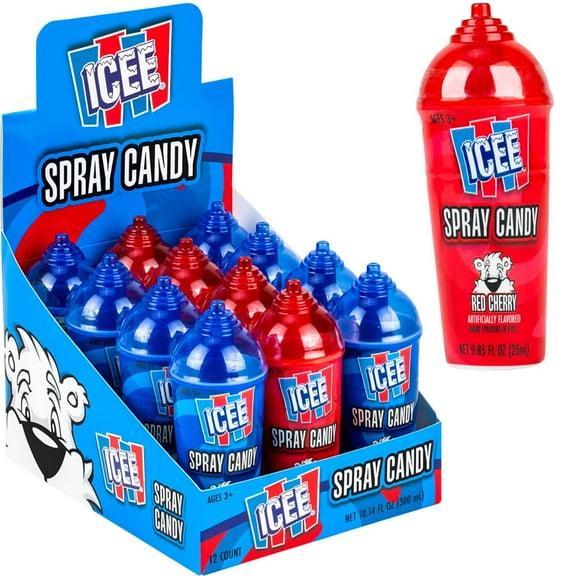 Koko's ICEE Spray Candy, 0.85 fl oz (25 mL) - 12 Count Display Box