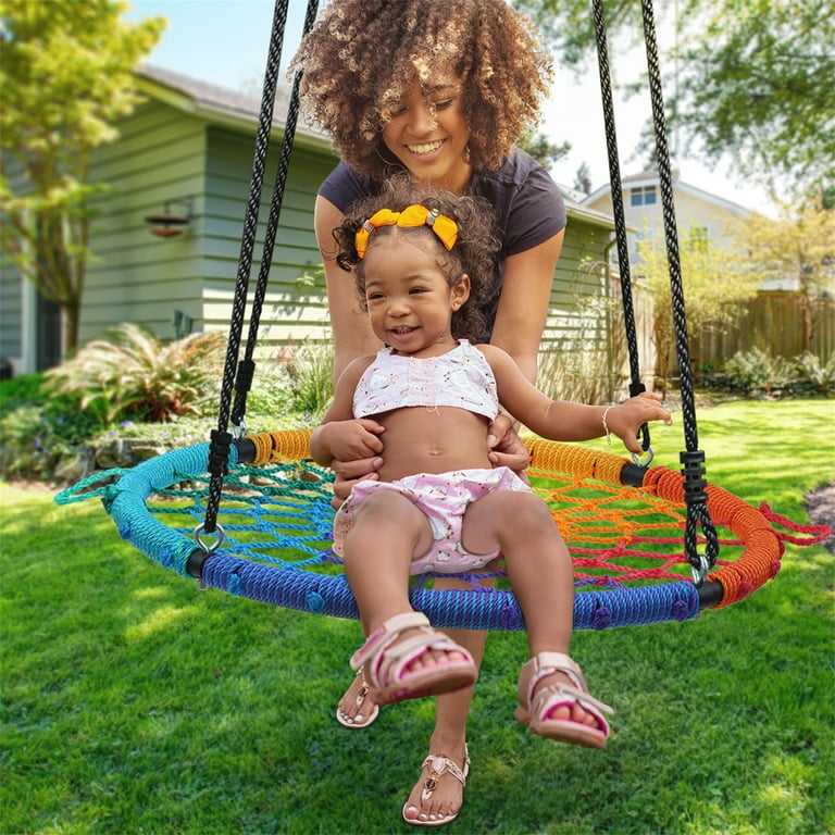 Trekassy 750 lb Spider Web Swing 40 inch for Tree Kids with Steel
