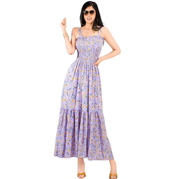 Vestido Maxi Casual Unitalla Mujer Largo Cómodo de Tirantes