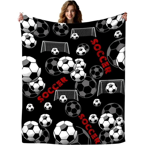 Soccer Blanket Gifts Soft Cozy Baskteball Throw Blanket Sofa Bedroom Home Decor for Teen Boys Girls Adults Sports Lovers 50"X40"