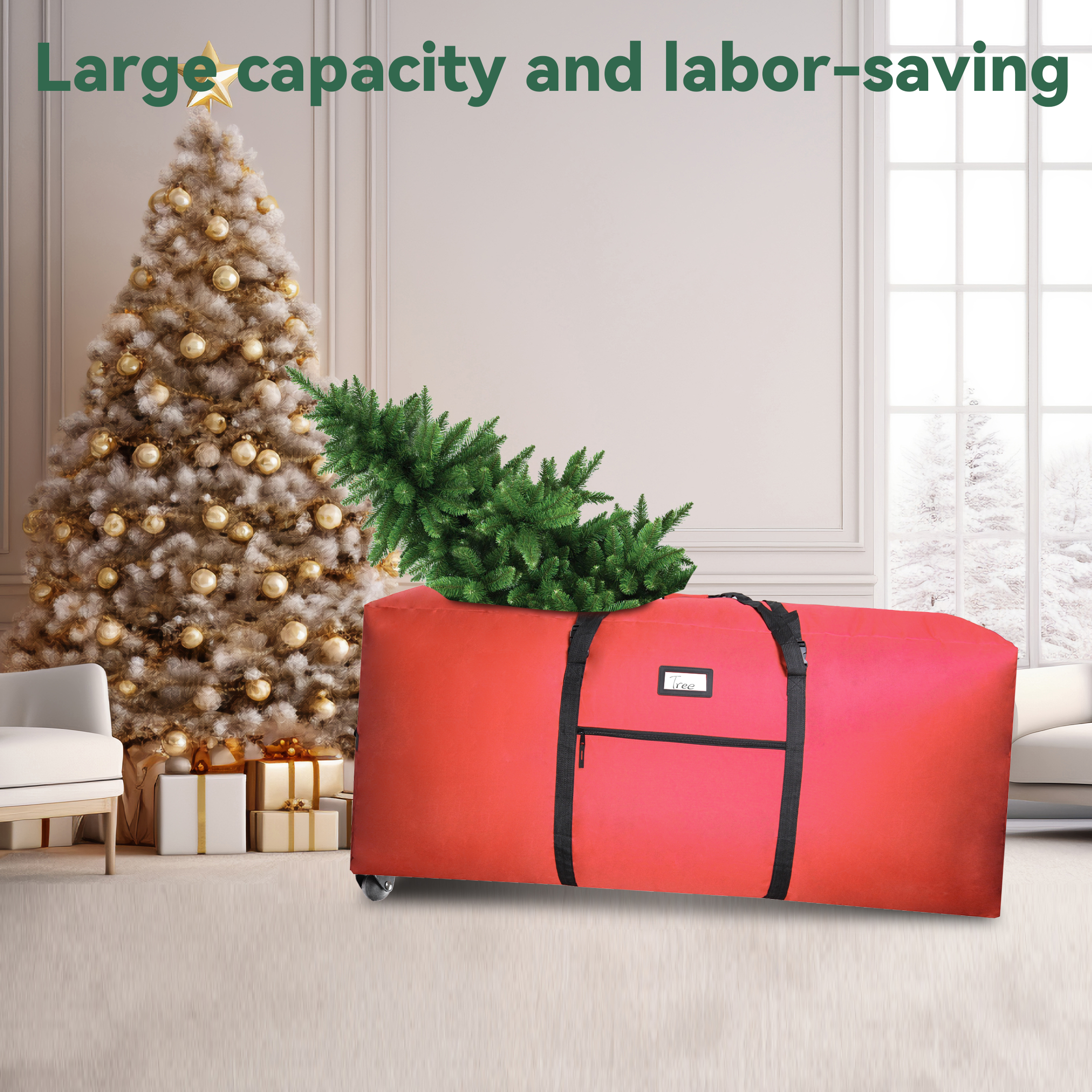 Tufmunb Rolling Christmas Tree Storage Bag, 9ft photo 7