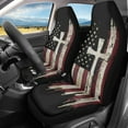 thumbnail image 2 of Yuyamidu American Flag Car Seat Covers Full Set of 2 Cross Vehicle Front Seats Covers Stretchy Washable Car Accessories Bucket Seat Cover, 2 of 6