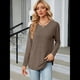 thumbnail image 5 of Blusas de Larga con Cuello Redondo para Mujer, Blusas Holgadas con Botones para Otoño e Invierno 2025. Color Café XL, 5 of 10