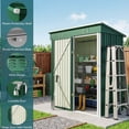 thumbnail image 2 of 5'x3' Outdoor Storage Shed, Galvanized Metal Shed with Lockable Door & Air Vent, Weather-Resistant Shed for Backyard/Patio/Garden/Lawn, Green, 2 of 7