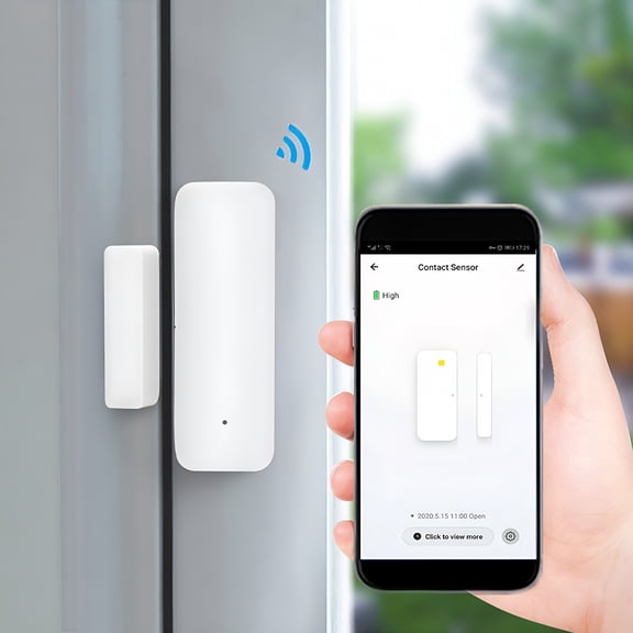GJX Smart Wifi Door Sensor,Wireless Window Entry Alarm for Home Security,Instant Phone Alerts for Doors Windows Garage Shed