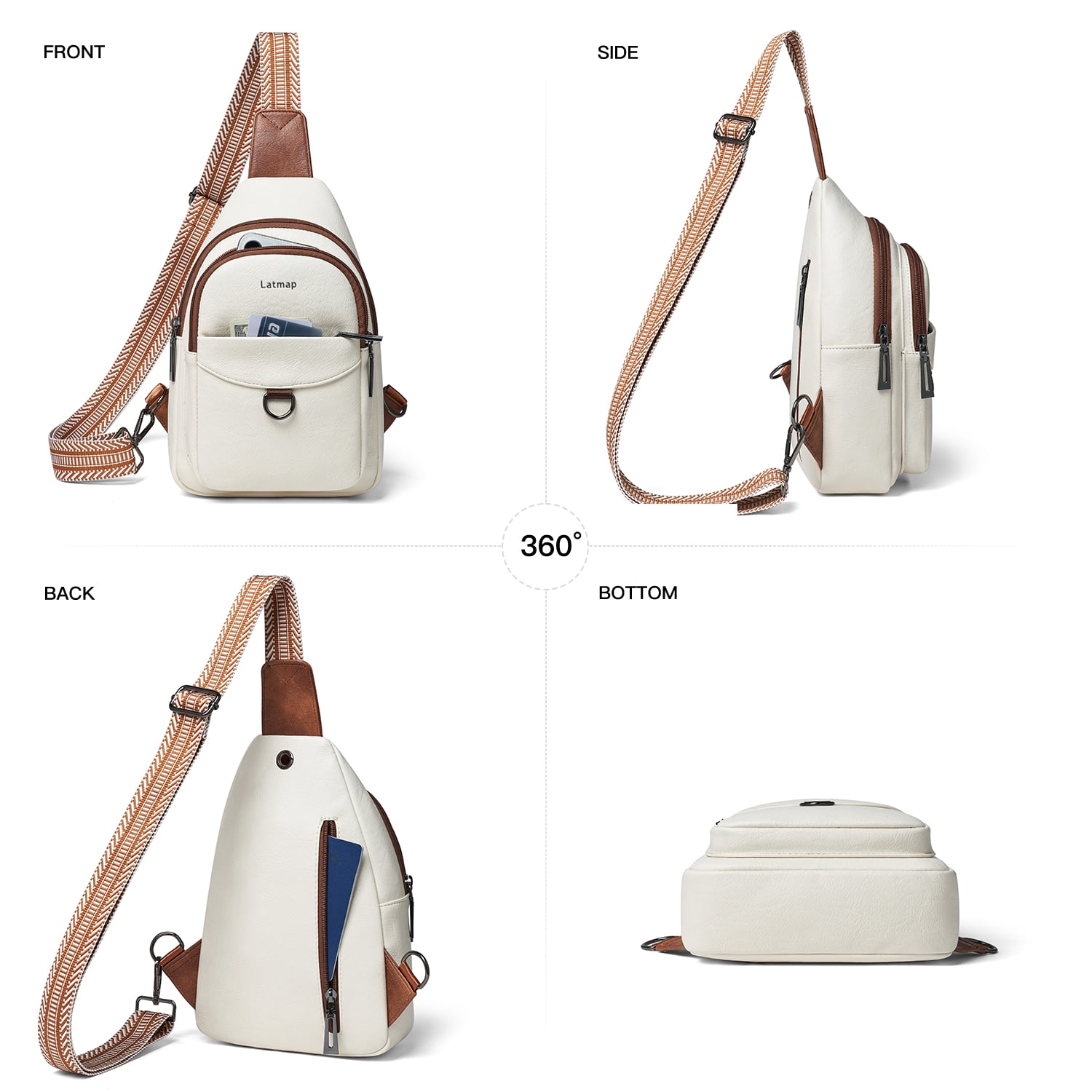 7L Crossbody Sling Bag, Anti-Theft Travel Chest & Belt Bag for Women and Men, Faux Leather