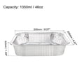 thumbnail image 2 of Uxcell Aluminum Foil Pans 46oz Disposable Trays Take Out Barbecue Baking Roasting Containers 8 Pack, 2 of 5