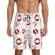 thumbnail image 1 of Balery Red Lips Pantalones cortos de pijama de punto de algodón para hombre con cinturilla y bolsillos-4X-Large, 1 of 6