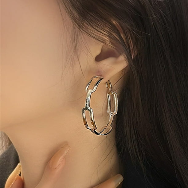 Plastic post shop hoop earrings
