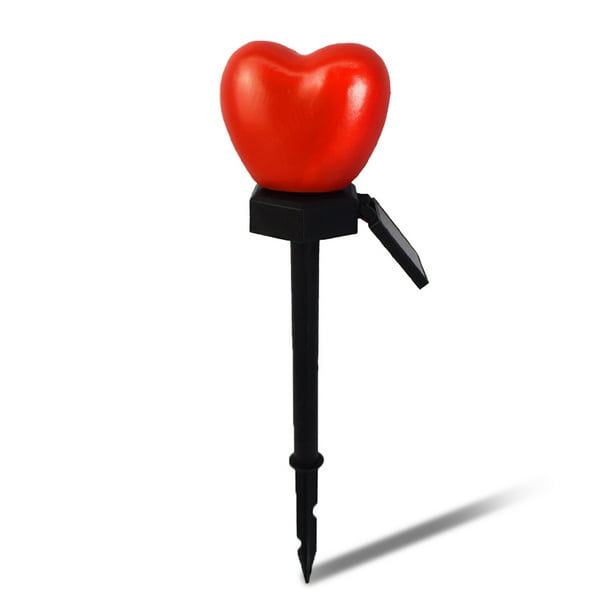 Garden Courtyard IPX5 Impermeable Estaca solar Luz Al Aire Libre Césped Romántico Corazón En forma de LED Lámpara Decoración Iluminación Suministros Red Speravity HA011208-01