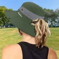 thumbnail image 4 of Ticikt Ladies' Outdoor Sun Hat, Breathable Wide Brim Bucket Hat with Chin Strap for Camping,Army Green, 4 of 5