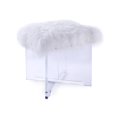 thumbnail image 1 of Pasargad RE-PA001 Collection Pouf de Fourrure Mongolienne - Blanc, 1 of 1
