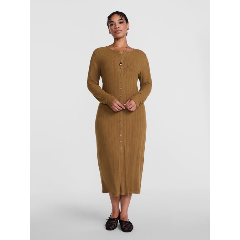 Scenario Women's Cardigan Midi Dress with Long Sleeves photo 2