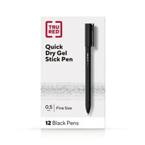 Staples TRU RED Quick Dry Gel Pens Fine Point 0.5mm Blk Dozen TR54471