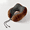 Brown, variant on U-Shaped Travel Neck Pillow with Adjustable Drawstring Support for Airplane, Long Trip, Office Rest and Comfortable Upright Sleeping