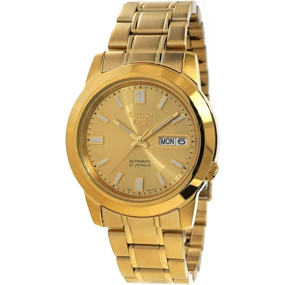 Seiko Men's Series 5 Automatic Gold Dial Watch SNKK20